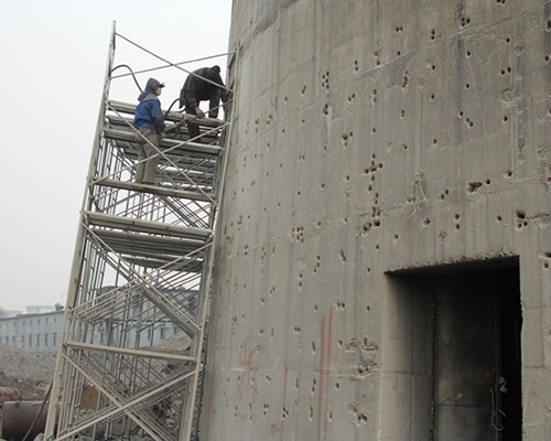 繩鋸切割-2011年12月太原市熱電廠煙囪爆破拆除工程