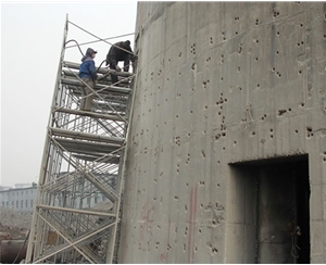 繩鋸切割-2011年12月太原市熱電廠煙囪爆破拆除工程